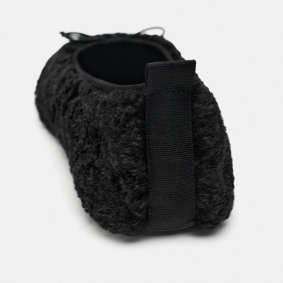 ZARA FAUX FUR FLAT SLINGBACKS - Picture 4 of 8